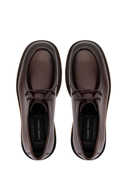 Tamer Tanca Men's Genuine Leather Brown Casual Shoes