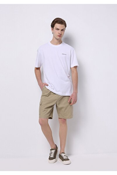 Colin's Regular Fit Mid Waist Plain Men's Beige Shorts