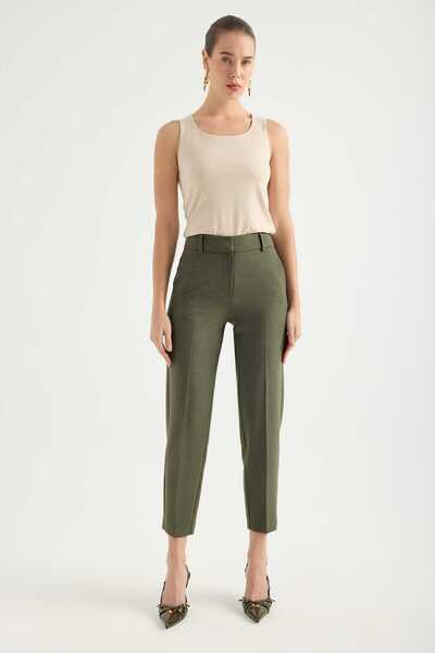 Masha Kate Straight Cut Mid-Waisted Trousers