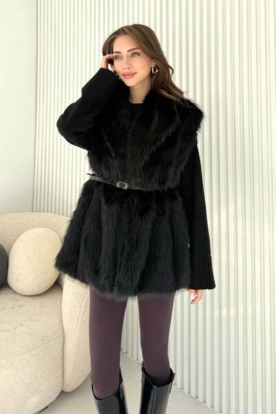 Melike Tatar Belted Fur Vest 32-3705