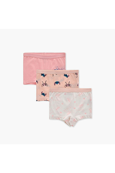 Disney Angel and Stitch Print Boxer Briefs with Elasticated Waistband - Set of 3