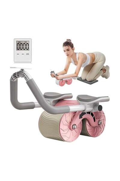 Bukela Ab Abdominal Exercise Roller with Elbow Support, Automatic Rebound, Knee Pad & Timer