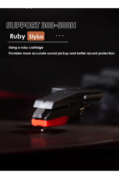 Generic High-end faux leather record player, supports USB or wireless Bluetooth playback, dual speakers