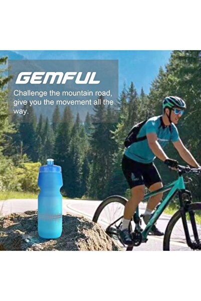 GEMFUL Cycling Water Bottle BPA Free 750ml 2 Pack (2*Gradient Black White)