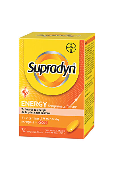 Supradyn Energy multivitamins and minerals with Coenzyme Q10, 30 film-coated tablets, Bayer