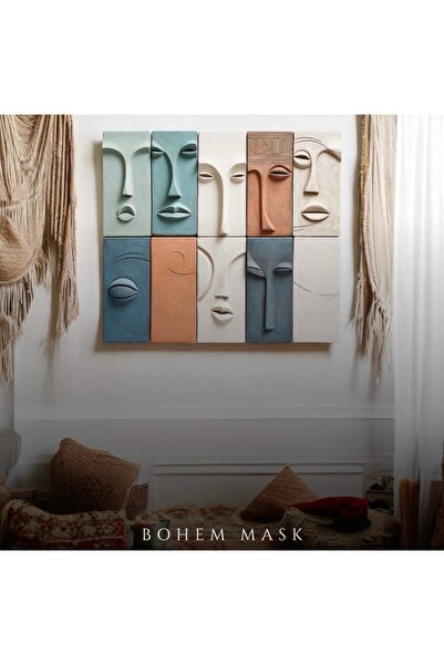 Heaven Earth Bohem 3D Duvar Heykelleri 80 x 60, Modern Duvar Dekorasyonu