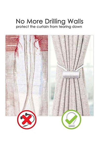 Arabest مشابك ربط ستائر مغناطيسية، قطعتان - مثبتات مغناطيسية مزخرفة للستائر المعتمة/الشفافة