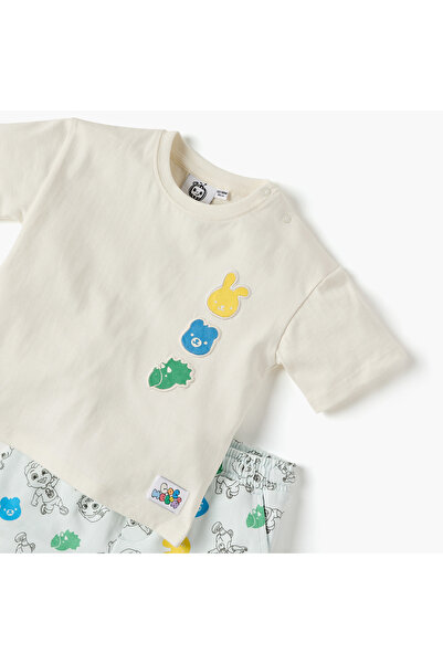 Moonbug Printed Crew Neck T-shirt and Shorts Set