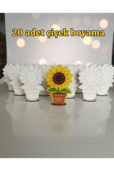 TOTTERİQ Çicek 20'li çiçek ahşap oyuncak aktivite karne hediyesi yaz okulu kr...