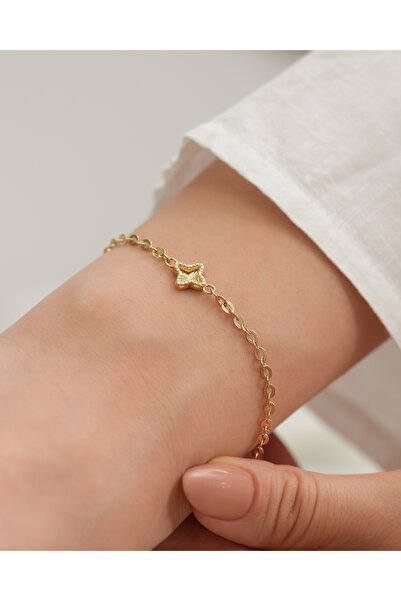 Debora Jewelry Yıldız Detaylı Altın Zincir Bileklik