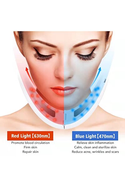 ALHENA Aparat de lifting facial 5 în 1 cu EMS, terapie fotonică, V-Lift și îndepărtarea bărbiei duble, roz