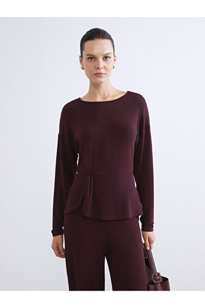 LC Waikiki New Season Crew Neck Gathered Sequined Blouse