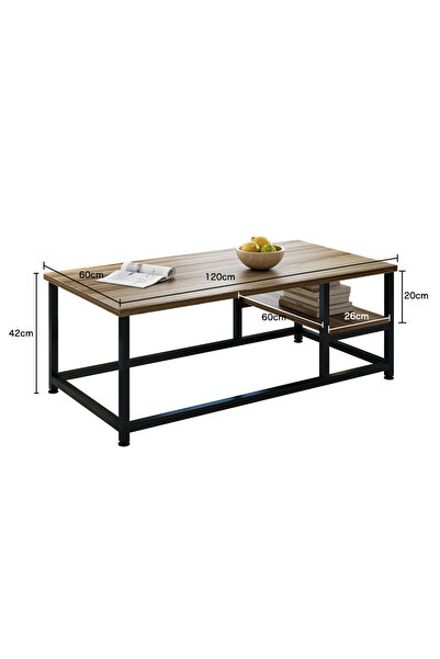 AnneFish 120*60*42cm Coffee Table Simple Double Layer MDF Engineering Board Home Sofa Centre Table