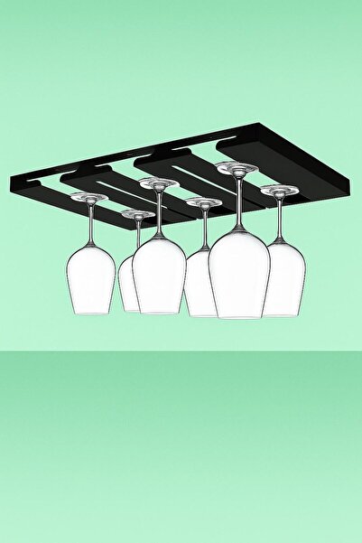 VENON Black 6-Piece Glass Rack Stemware Holder Stainless Metal Cup and Glass Hanger – Kitchen and Bar Organizer