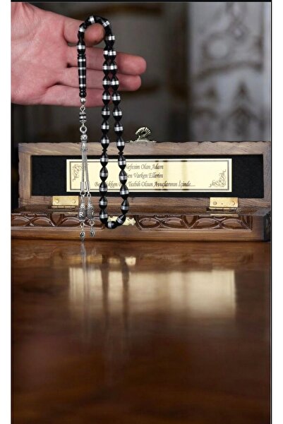 İnan Tesbih Gümüş Püsküllü Harfli Özel Kutulu Kişiye Özel Kuka Tesbih