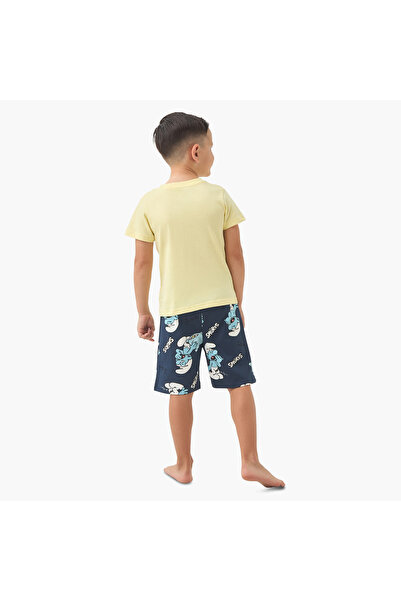 Disney SMURF Print T-shirt and Shorts Set