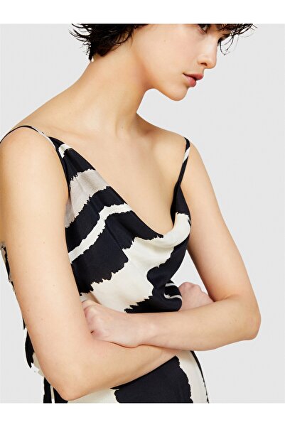 Sisley Women's 100% Viscose All Printed Asymmetric Collar Palazzo Jumpsuit 324P4Waxlt00I-Sis81A