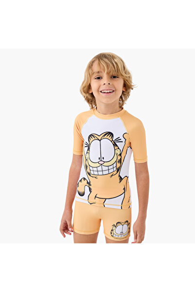 NİCKELODEON Garfield Print Rashguard and Swim Shorts Set