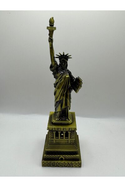 Market Özgürlük Heykeli Figürlü Dekoratif Obje – Antik Altın Renk