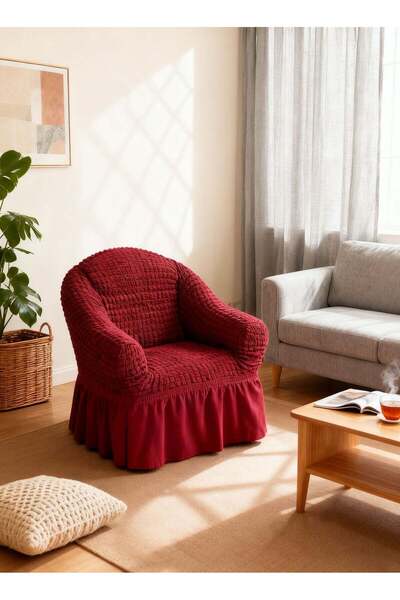 Bukela Sofa Cover 72-88inch (Small, Claret Red)