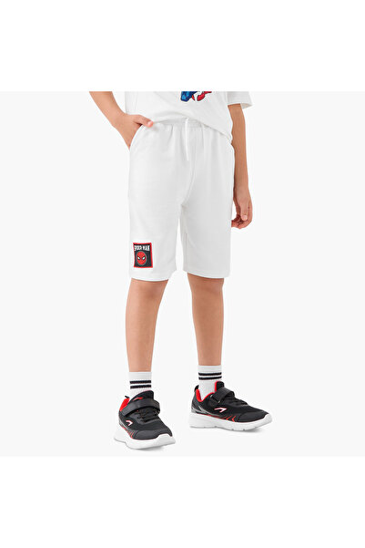 Marvel Spider-Man Print V-neck T-shirt and Elasticated Shorts Set