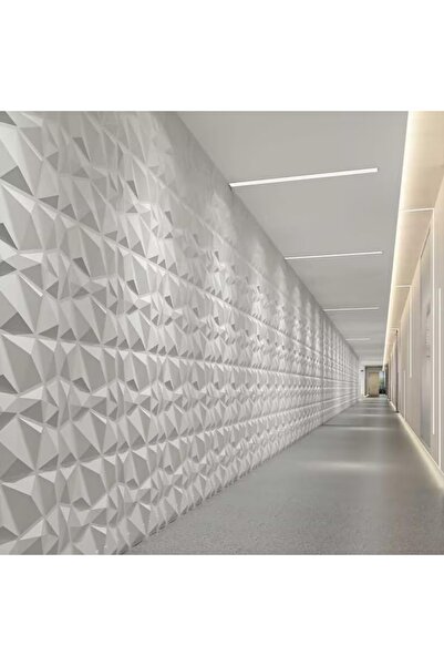Zztcmp 3D Wallpaper 50cm X 50cm 12 Piece 3D Abs Material Pvc Durable Wall Panel (White)