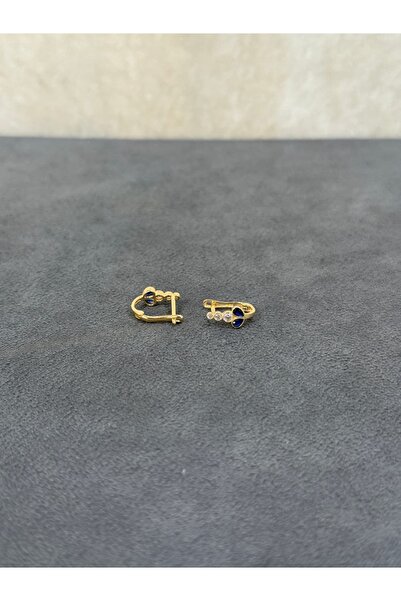 ARSLANTAŞ 1989 8 AYAR ALTIN MAVİ TAŞLI ÇOCUK KÜPESİ