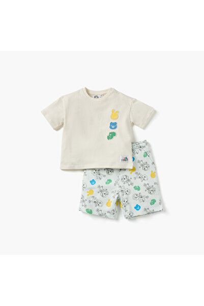 Moonbug Printed Crew Neck T-shirt and Shorts Set