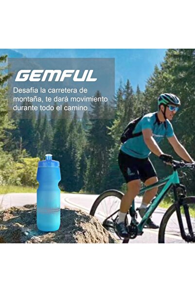 GEMFUL Cycling Water Bottle BPA Free 750ml 2 Pack (Clear Grey+white)