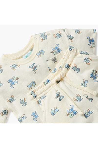 Disney Stitch Print T-shirt and Shorts Set