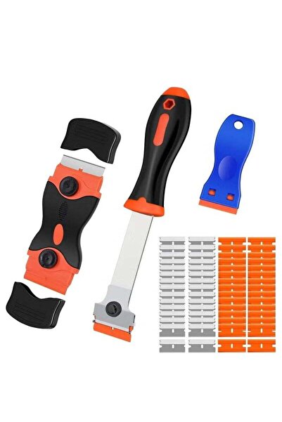 Arabest 3-Pack Razor Blade Scraper Tool with 50 Plastic & 30 Metal Blades