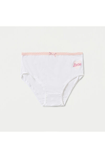 mattel Barbie Logo Print Briefs with Elasticated Waistband - Set of 3