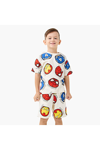 Marvel Avengers Print T-shirt and Shorts Set