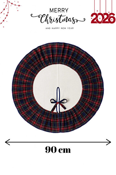 Ozsport Ruffled Christmas Pine Tree Cover – a Warm Atmosphere with Natural Cotton Plaid Design