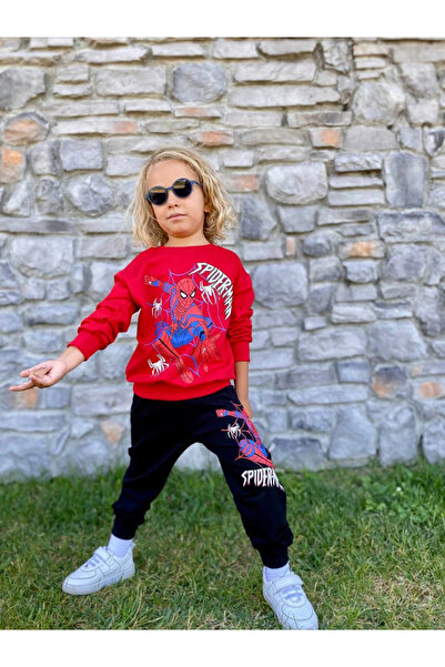 MGD Boy's Spider-Man Printed Compact Combed Cotton Double Suit