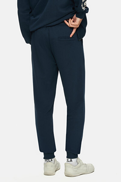 UCLA Ανδρικό αθλητικό παντελόνι MADOC Navy Blue με ελαστικό πόδι με τύπωμα Standard Fit