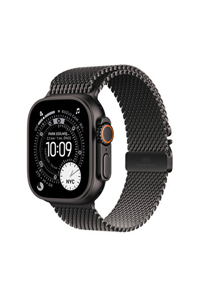 Apple Watch Ultra 3 GPS + Cellular, 49 mm Siyah Titanyum Kasa ve Siyah Titany...