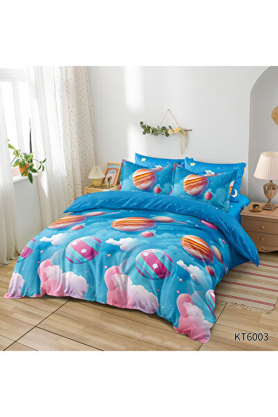 FIONNA.RO Finet 6-Piece Bed Linen With Elastic Animated Print - Planets