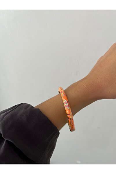 nergis collection Kadın Renkli Mineli Bilezik Turuncu Renkli Mineli Bilezik