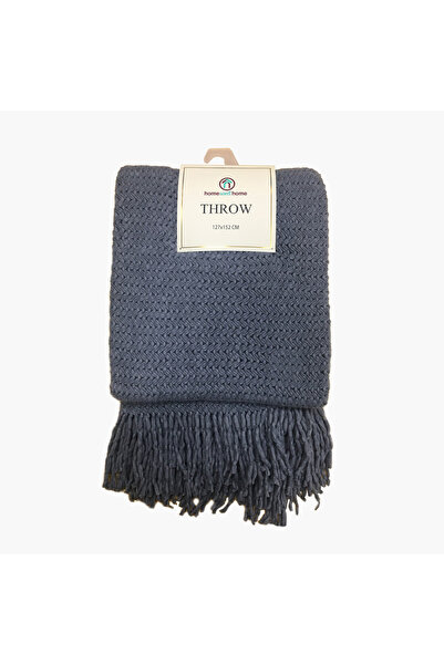 KARLEEN Decor Textured Acrylic Throw with Tassel - 127x152 cm