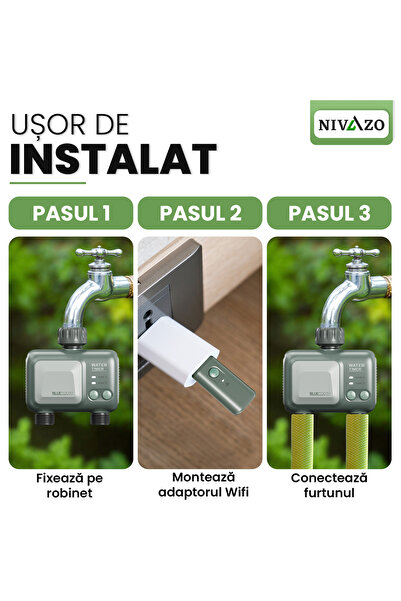 nivazo Nivazo® WaterMaster HCT-626 irrigation controller, 2 zones, Wifi adapter, Tuya app compatible