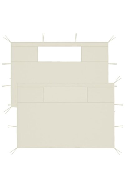 vidaxl Gazebo Sidewalls with Windows 2 pcs Cream