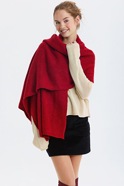 Clandestino Solid Color Large Soft Scarf Red