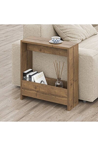 Gogoya side Table with Magazine Shelf - 55 x 20 x 60 cm, Suitable for living rooms and bedrooms