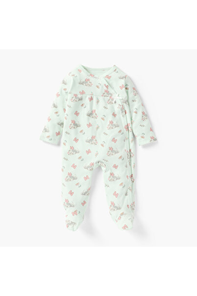 Disney Minnie Mouse Print Closed Foot Sleepsuit with Long Sleeves