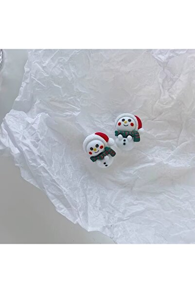 REDz Accessories Snowman Earrings, Pin-back, for Women, Fashion Look, White