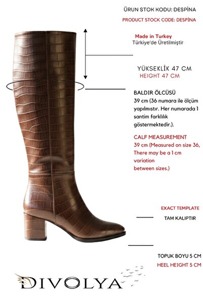 DİVOLYA Despina Коричневі крокодилячі шкіряні черевики на підборах (5 см) з бічною блискавкою для щоденного використання