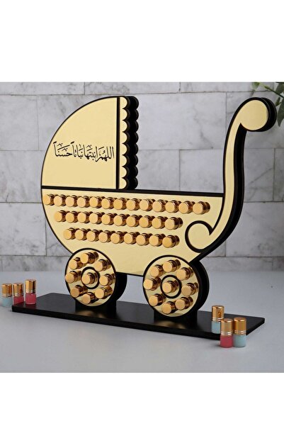 Story of candle استاند 50 حبة مسك فاخر (شكل عربة أطفال و مواليد) محفور عليها ...