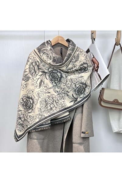 Generic Women Warm Scarf, Imitation Cashmere Shawl, Reversible Scarf with Tassel, Fashion Scarves Scarf, Squ