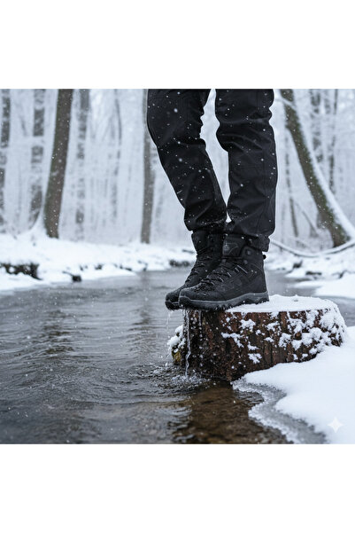 Ayakkabı Vakti Cizme de trekking pentru băieți, cizme cu șireturi din lână, r...